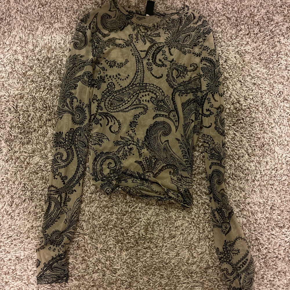 Windsor sheer long Sleeve Top